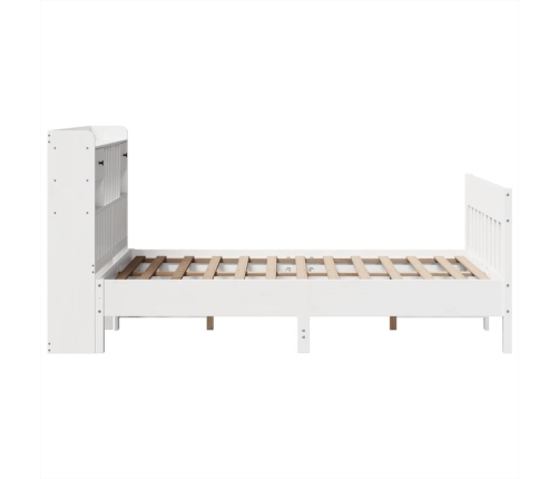 Estructura de cama sin colchón madera maciza blanca 120x190 cm