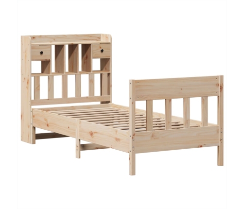 Estructura de cama sin colchón madera maciza de pino 90x190 cm