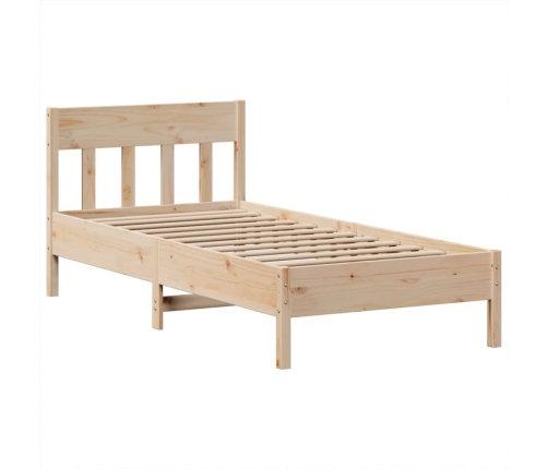 Estructura de cama sin colchón madera maciza de pino 90x190 cm