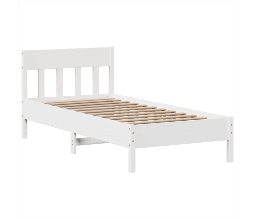 Estructura de cama sin colchón madera maciza blanca 90x190 cm