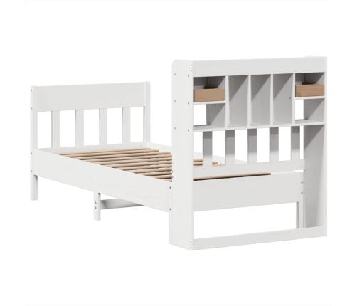 Estructura de cama sin colchón madera maciza blanca 90x190 cm