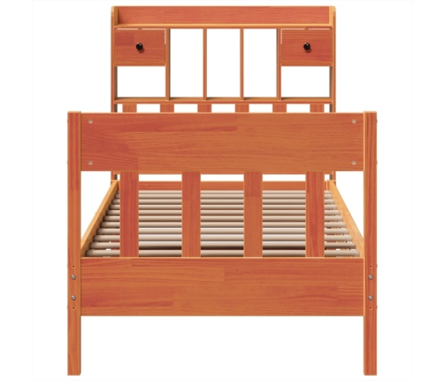 Estructura de cama sin colchón madera maciza marrón 90x190 cm