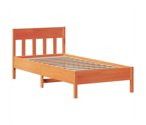 Estructura de cama sin colchón madera maciza marrón 90x190 cm