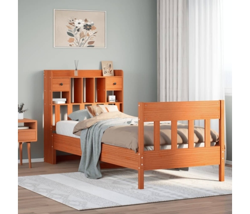Estructura de cama sin colchón madera maciza marrón 90x190 cm