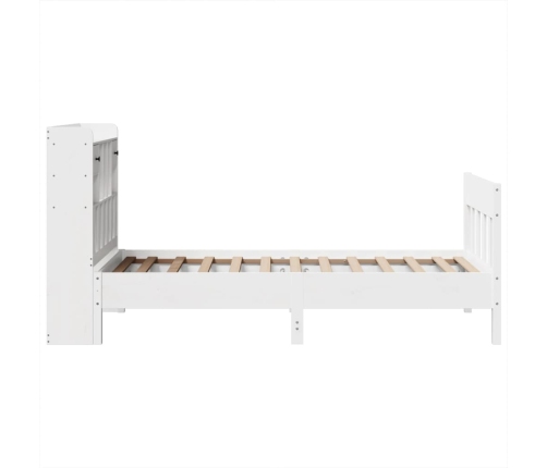 Estructura de cama sin colchón madera maciza blanca 75x190 cm