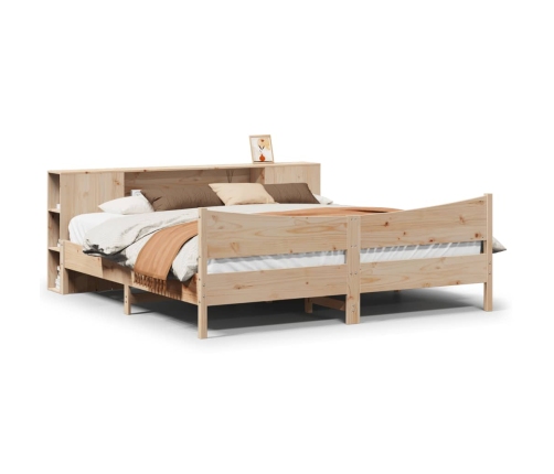 Estructura de cama sin colchón madera maciza de pino 200x200 cm