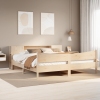 Estructura de cama sin colchón madera maciza de pino 200x200 cm