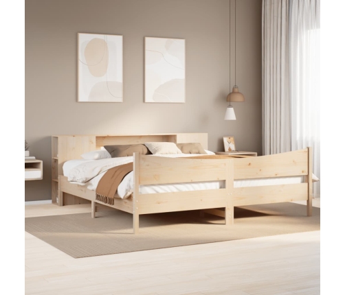 Estructura de cama sin colchón madera maciza de pino 200x200 cm