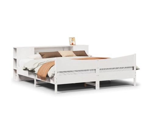 Estructura de cama sin colchón madera maciza blanca 200x200 cm