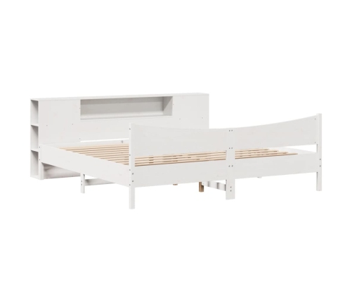 Estructura de cama sin colchón madera maciza blanca 200x200 cm