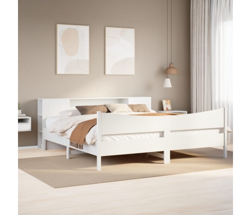 Estructura de cama sin colchón madera maciza blanca 200x200 cm