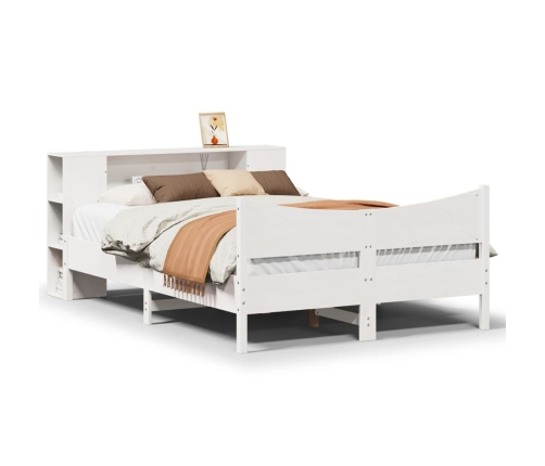 Estructura de cama sin colchón madera maciza de pino 160x200 cm