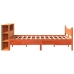 Cama sin colchón madera maciza de pino marrón cera 160x200 cm