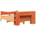 Cama sin colchón madera maciza de pino marrón cera 160x200 cm