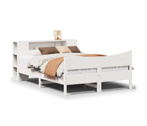 Estructura de cama sin colchón madera de pino blanca 150x200 cm