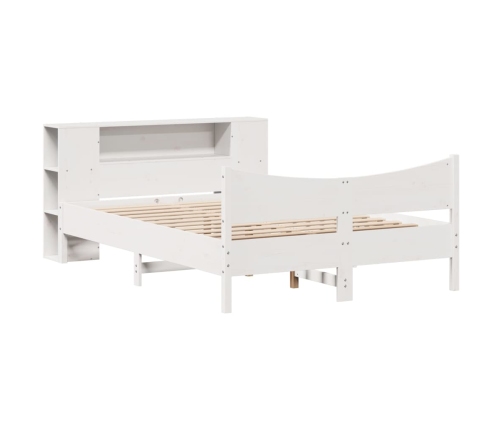 Estructura de cama sin colchón madera de pino blanca 150x200 cm