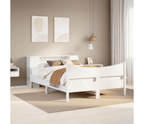 Estructura de cama sin colchón madera de pino blanca 150x200 cm