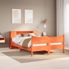 Cama sin colchón madera maciza pino marrón cera 150x200 cm