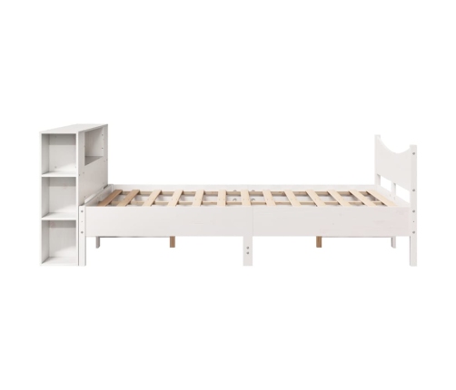 Estructura de cama sin colchón madera de pino blanca 140x200 cm