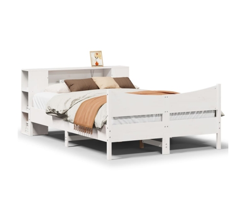 Estructura de cama sin colchón madera de pino blanca 120x200 cm