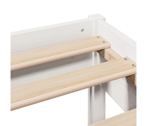 Estructura de cama sin colchón madera de pino blanca 120x200 cm