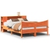 Cama sin colchón madera maciza de pino marrón cera 120x200 cm