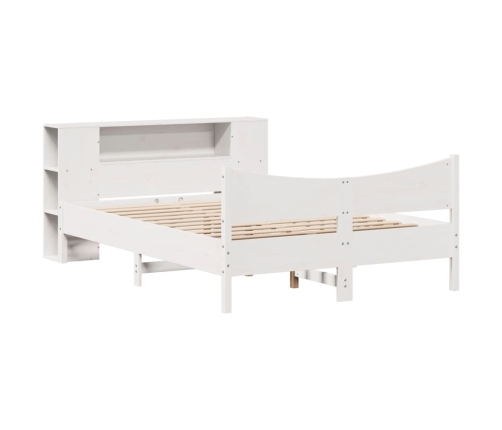 Estructura de cama sin colchón madera de pino blanca 140x190 cm