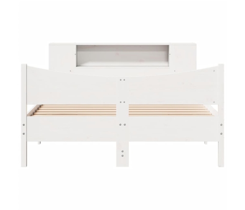 Estructura de cama sin colchón madera de pino blanca 140x190 cm