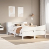 Estructura de cama sin colchón madera de pino blanca 140x190 cm