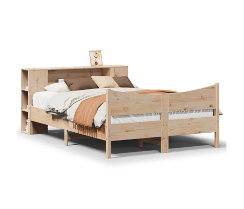 Estructura de cama sin colchón madera maciza de pino 135x190 cm