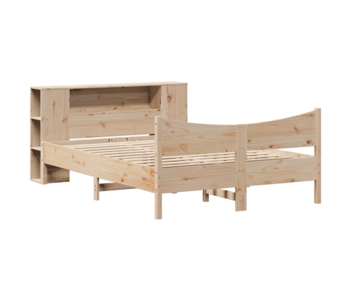 Estructura de cama sin colchón madera maciza de pino 135x190 cm