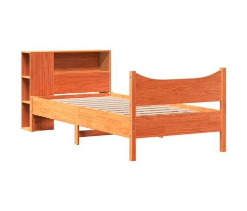 Cama sin colchón madera maciza de pino marrón cera 100x200 cm