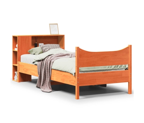 Estructura de cama sin colchón madera de pino marrón 90x200 cm