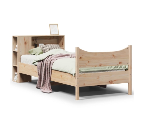 Estructura de cama sin colchón madera maciza de pino 90x190 cm