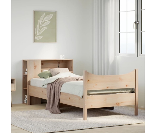 Estructura de cama sin colchón madera maciza de pino 90x190 cm