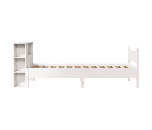 Estructura de cama sin colchón madera maciza blanca 90x190 cm