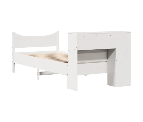 Estructura de cama sin colchón madera maciza blanca 90x190 cm