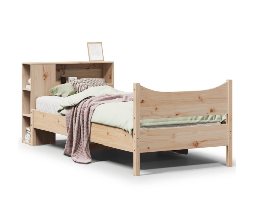 Estructura de cama sin colchón madera maciza pino 75x190 cm