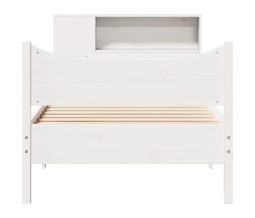 Estructura de cama sin colchón madera maciza blanca 75x190 cm