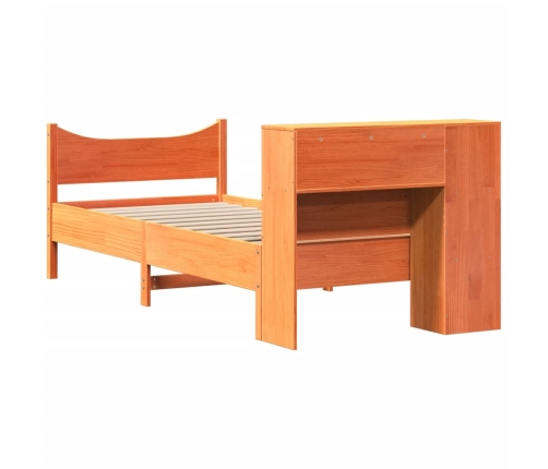 Estructura de cama sin colchón madera maciza marrón 75x190 cm