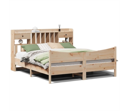 Estructura de cama sin colchón madera maciza de pino 200x200 cm