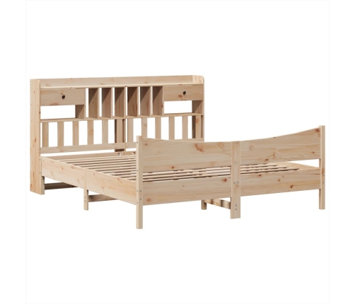 Estructura de cama sin colchón madera maciza de pino 200x200 cm