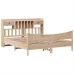 Estructura de cama sin colchón madera maciza de pino 200x200 cm