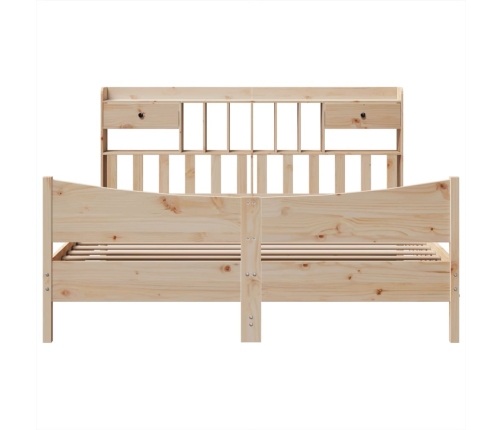 Estructura de cama sin colchón madera maciza de pino 200x200 cm