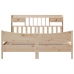 Estructura de cama sin colchón madera maciza de pino 200x200 cm