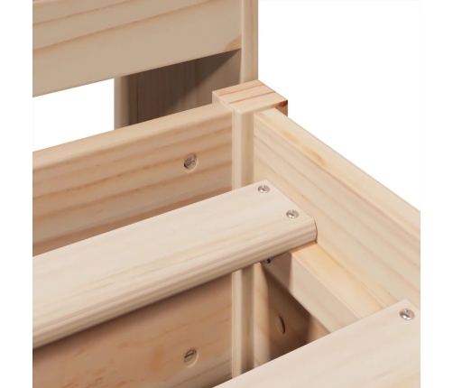 Estructura de cama sin colchón madera maciza de pino 200x200 cm