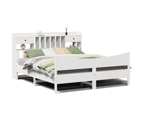 Estructura de cama sin colchón madera maciza blanca 200x200 cm