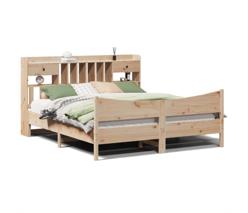 Estructura de cama sin colchón madera maciza de pino 180x200 cm