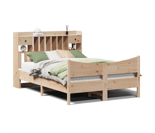 Estructura de cama sin colchón madera maciza de pino 160x200 cm