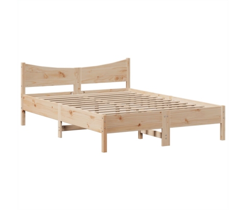 Estructura de cama sin colchón madera maciza de pino 160x200 cm